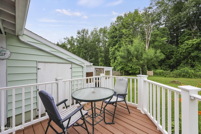 17 Jeffrey Dr, Pittsfield, MA 01201 - wooden terrace with a lawn and a storage shed