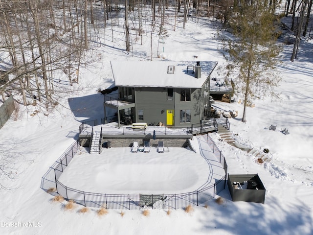 view of snowy aerial view