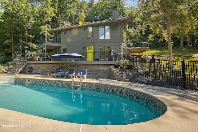 97 Brush Hill Rd, Great Barrington, MA 01230 - view of pool with a patio area, fence, a fenced in pool, and stairs