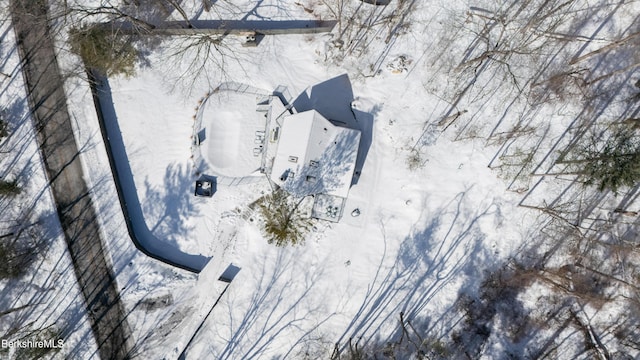 view of snowy aerial view