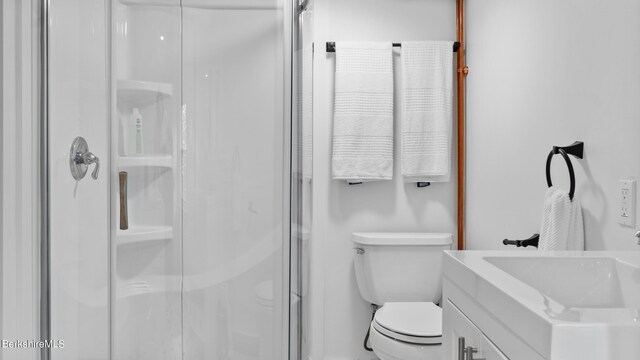 76 New Lenox Rd, Lenox, MA 01240 - full bathroom featuring a stall shower, toilet, and vanity
