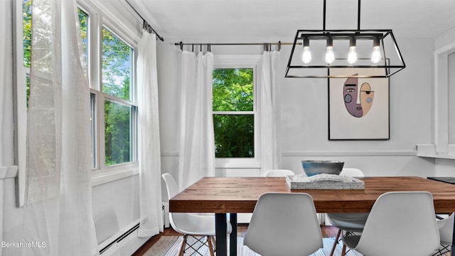 76 New Lenox Rd, Lenox, MA 01240 - dining area featuring baseboard heating and wood finished floors