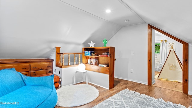 76 New Lenox Rd, Lenox, MA 01240 - sitting room featuring vaulted ceiling, wood finished floors, and baseboards