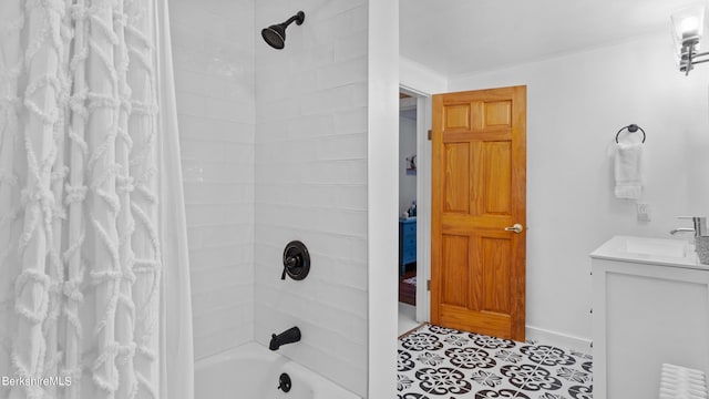 76 New Lenox Rd, Lenox, MA 01240 - full bathroom featuring shower / bath combination with curtain, vanity, tile patterned flooring, and baseboards