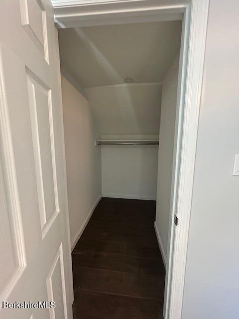 15 Murray Ave, North Adams, MA 01247 - walk in closet with dark wood-style flooring and vaulted ceiling