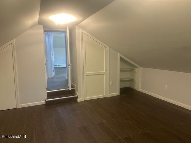 15 Murray Ave, North Adams, MA 01247 - bonus room featuring vaulted ceiling, dark wood-style flooring, and baseboards