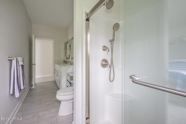 19 Aspen Way, Pittsfield, MA 01201 - full bathroom with a shower stall, vanity, toilet, and baseboards