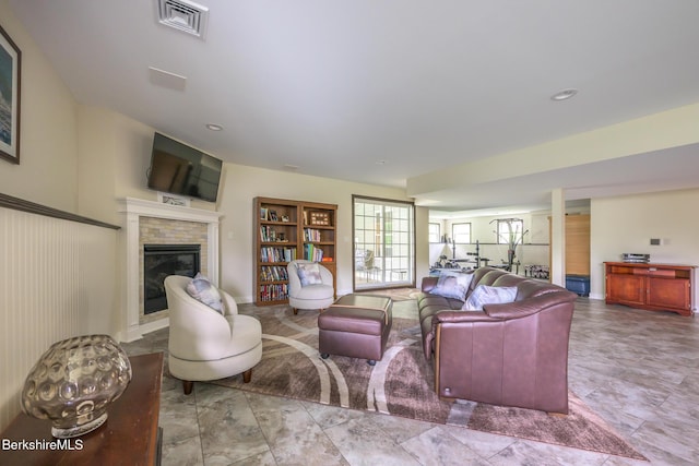 19 Aspen Way, Pittsfield, MA 01201 - living room featuring a glass covered fireplace