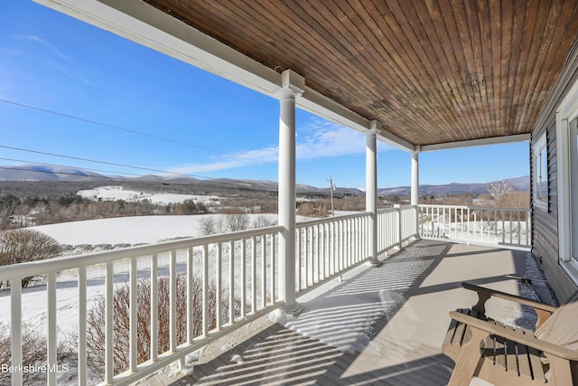 860 Stratton Rd, Williamstown, MA 01267 - snow covered back of property featuring a mountain view