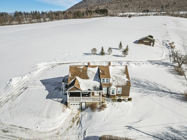 860 Stratton Rd, Williamstown, MA 01267 - snowy aerial view featuring a mountain view