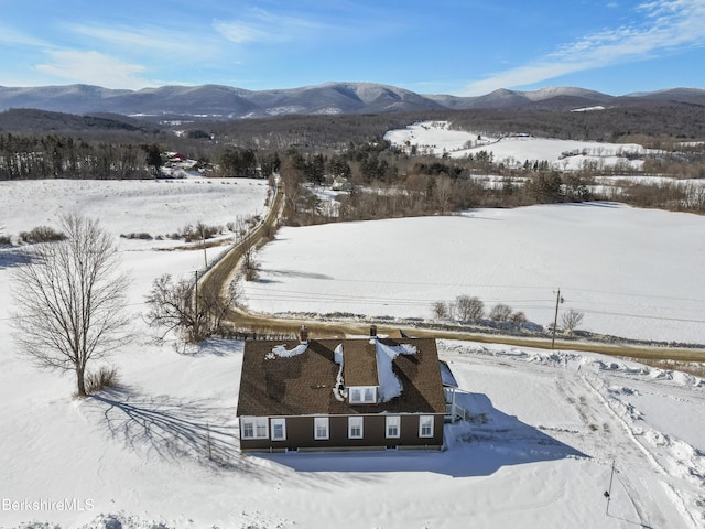 860 Stratton Rd, Williamstown, MA 01267 - snowy aerial view with a mountain view