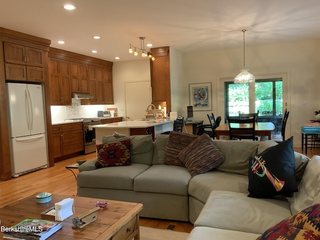 11 Prospect Hill Rd Unit 1, Stockbridge, MA 01262 - living room with light wood-type flooring and recessed lighting