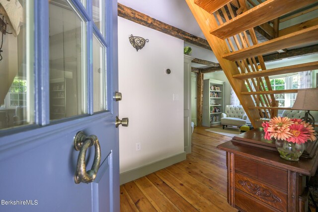 85 E Main St, Stockbridge, MA 01262 - entrance foyer with hardwood / wood-style flooring and baseboards
