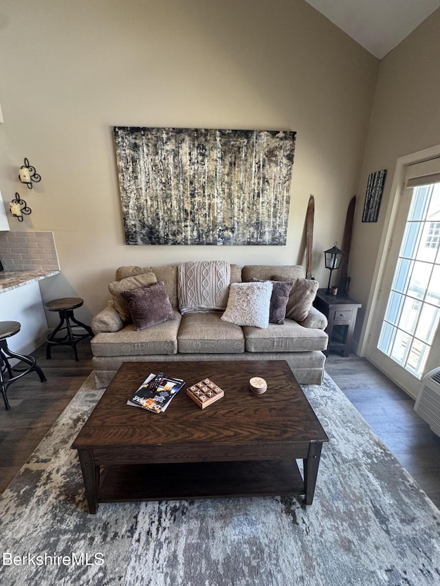 37 Corey Rd Unit 826, Hancock, MA 01237 - living room with vaulted ceiling and wood finished floors