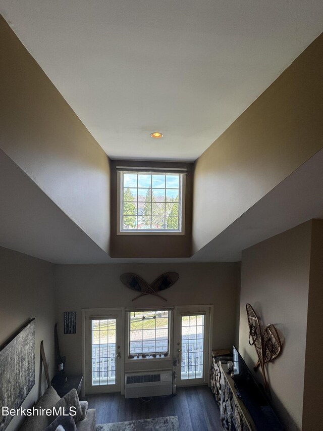 37 Corey Rd Unit 826, Hancock, MA 01237 - interior space featuring a towering ceiling, a wealth of natural light, recessed lighting, and dark wood finished floors