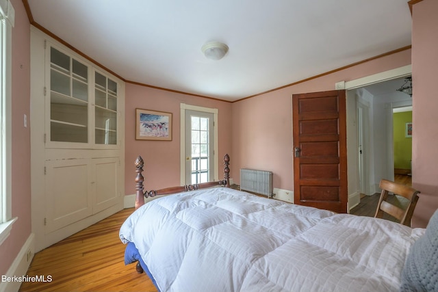 5 Stockbridge Rd, West Stockbridge, MA 01266 - bedroom featuring radiator, light wood-style flooring, baseboards, and ornamental molding