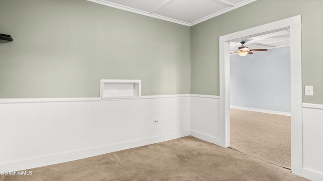 349 New Lenox Rd, Lenox, MA 01240 - empty room with carpet flooring, a ceiling fan, and ornamental molding