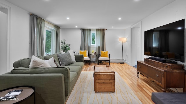 207 S Mountain Rd, Pittsfield, MA 01201 - living room featuring light wood-style floors, recessed lighting, healthy amount of natural light, and baseboards
