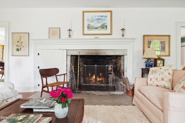 28 Main Rd, Tyringham, MA 01264 - living area featuring a high end fireplace