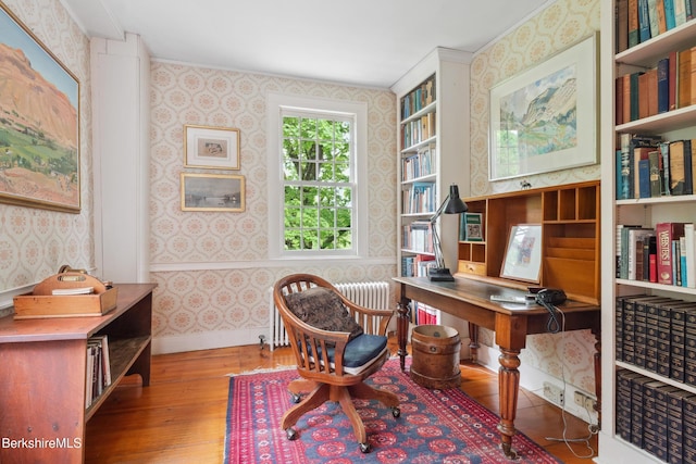 28 Main Rd, Tyringham, MA 01264 - office space with wallpapered walls and wood finished floors