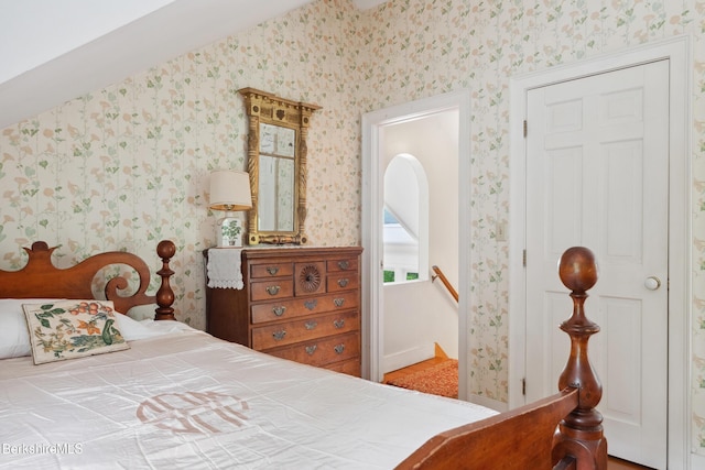 28 Main Rd, Tyringham, MA 01264 - bedroom with wallpapered walls