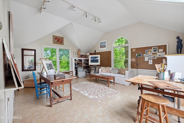 28 Main Rd, Tyringham, MA 01264 - office space with rail lighting and lofted ceiling