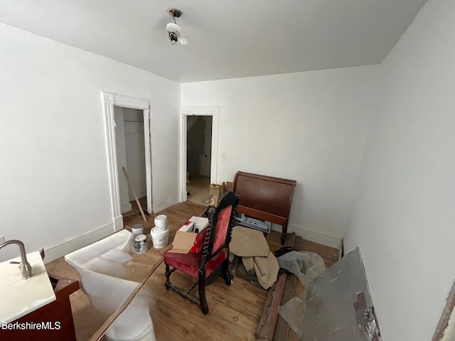 living area with light wood-type flooring