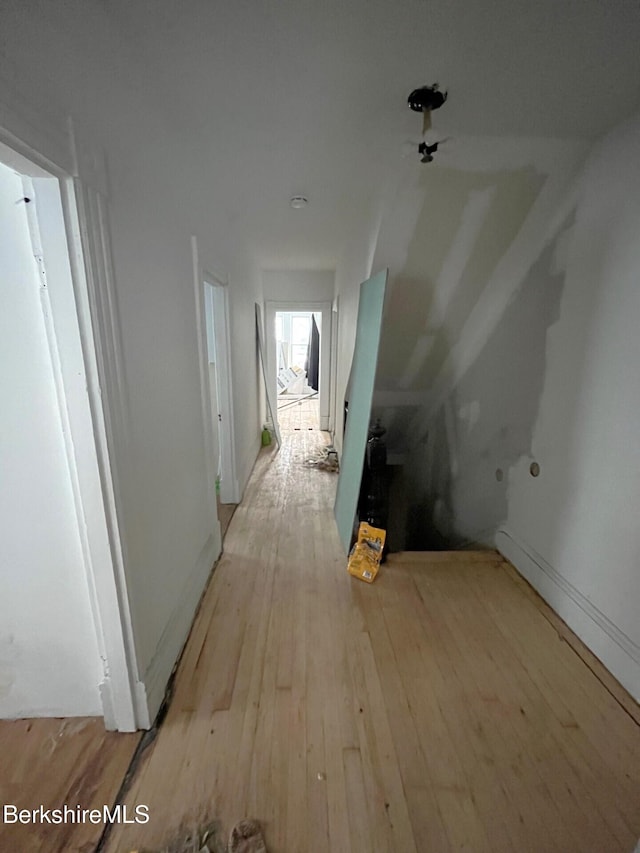 hall featuring light hardwood / wood-style floors