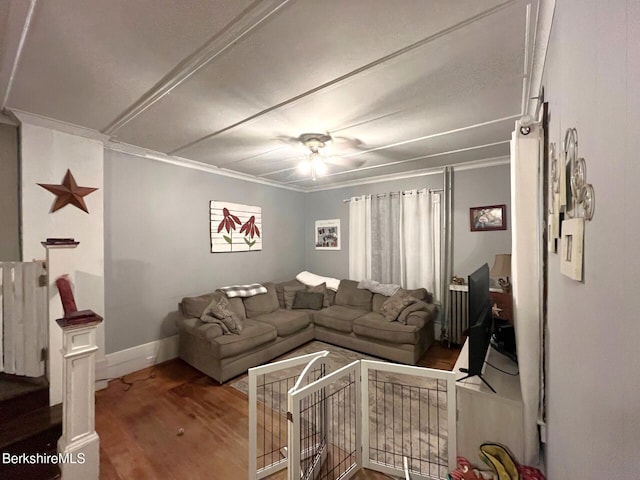 living room featuring wood-type flooring