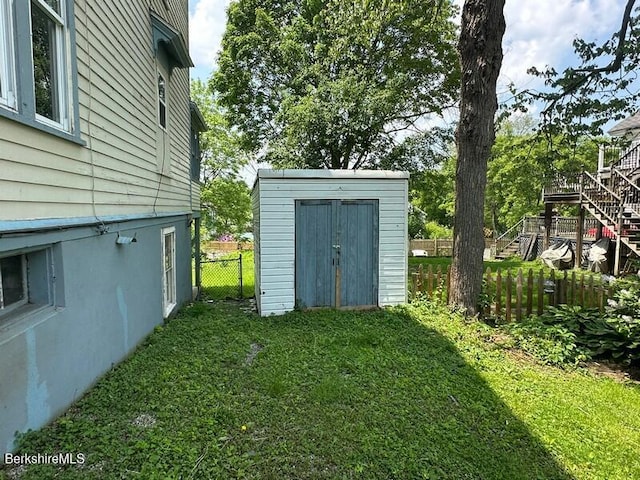 27-29 Daniels Ave, Pittsfield, MA 01201 - view of yard featuring a shed and stairway