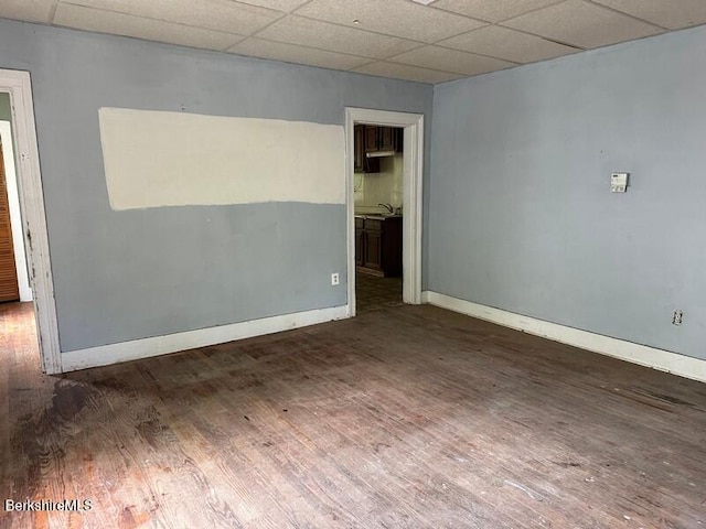 27-29 Daniels Ave, Pittsfield, MA 01201 - unfurnished room featuring wood finished floors and a drop ceiling