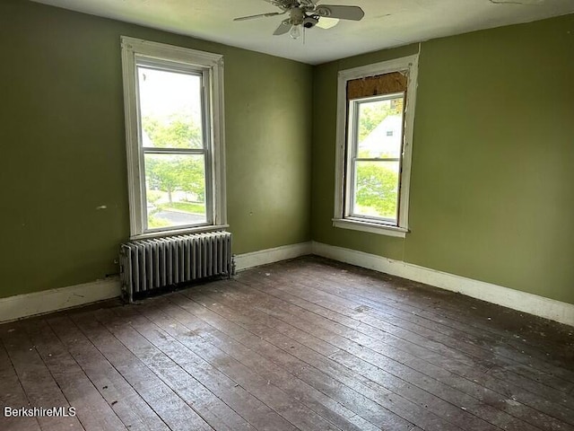 27-29 Daniels Ave, Pittsfield, MA 01201 - spare room with radiator, wood-type flooring, and a ceiling fan