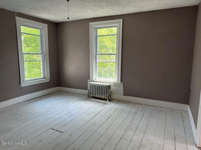 27-29 Daniels Ave, Pittsfield, MA 01201 - spare room with radiator, light wood-style flooring, a textured ceiling, and plenty of natural light