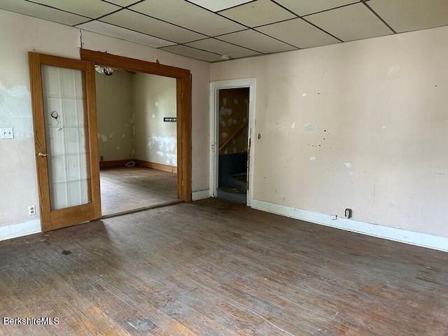 27-29 Daniels Ave, Pittsfield, MA 01201 - spare room featuring wood finished floors and a drop ceiling
