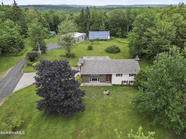 4 Birch Hill Rd, Peru, MA 01235 - aerial view of property and surrounding area featuring a heavily wooded area