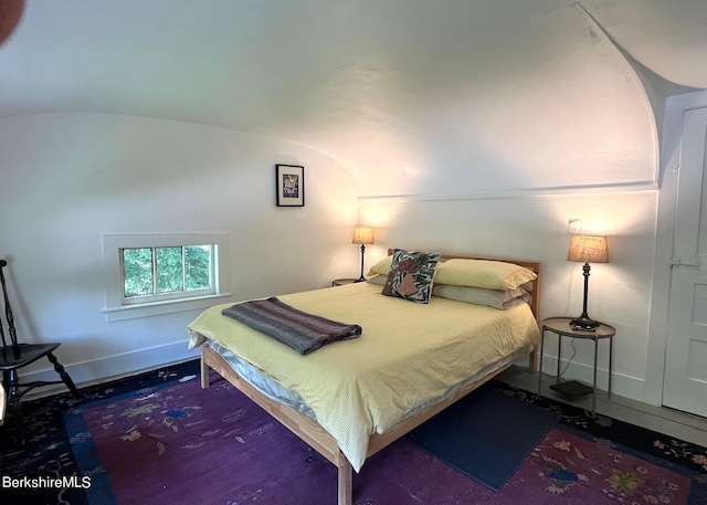 132 Sandisfield Rd, Sandisfield, MA 01255 - bedroom with lofted ceiling and baseboards