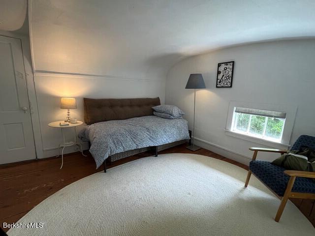 132 Sandisfield Rd, Sandisfield, MA 01255 - bedroom featuring lofted ceiling and wood finished floors