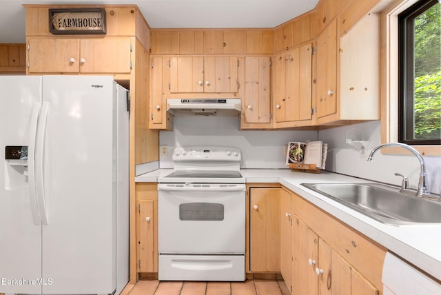 454 Seneca Dr, Becket, MA 01223 - kitchen featuring white appliances, under cabinet range hood, and light countertops