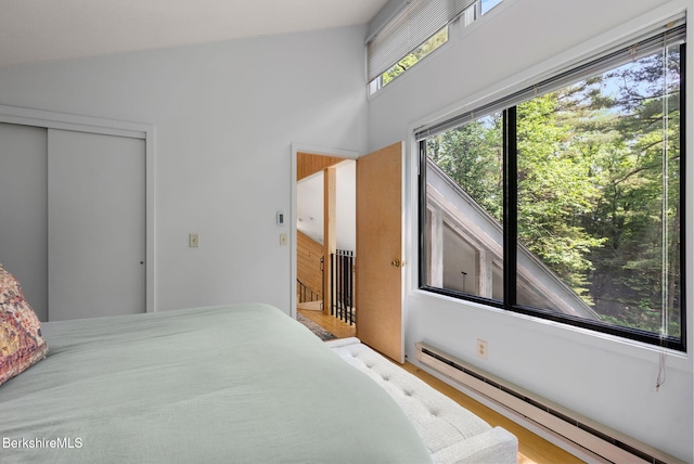 454 Seneca Dr, Becket, MA 01223 - bedroom featuring baseboard heating and a closet