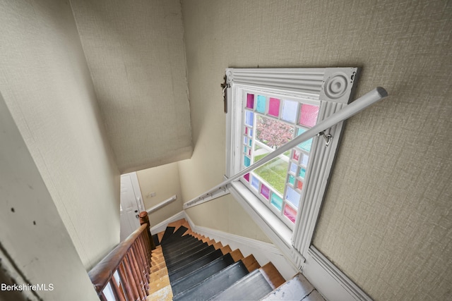 34-36 Crandall St, Adams, MA 01220 - stairway with baseboards