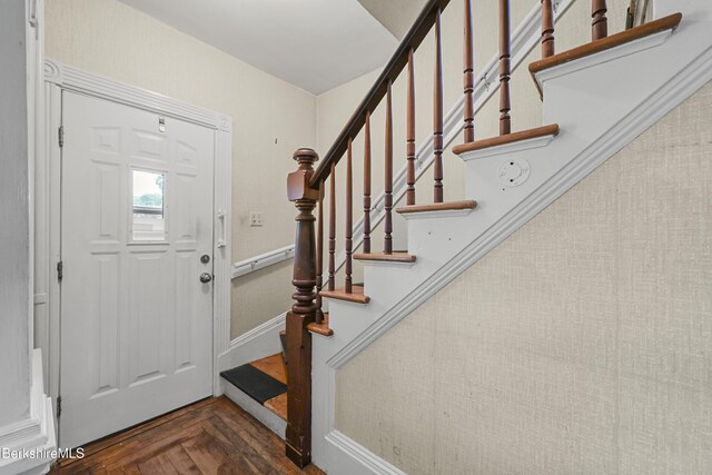 34-36 Crandall St, Adams, MA 01220 - entryway with stairs and baseboards