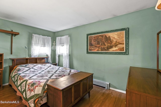 110 Maple Grove Dr, Pittsfield, MA 01201 - bedroom with hardwood / wood-style flooring, baseboard heating, and baseboards