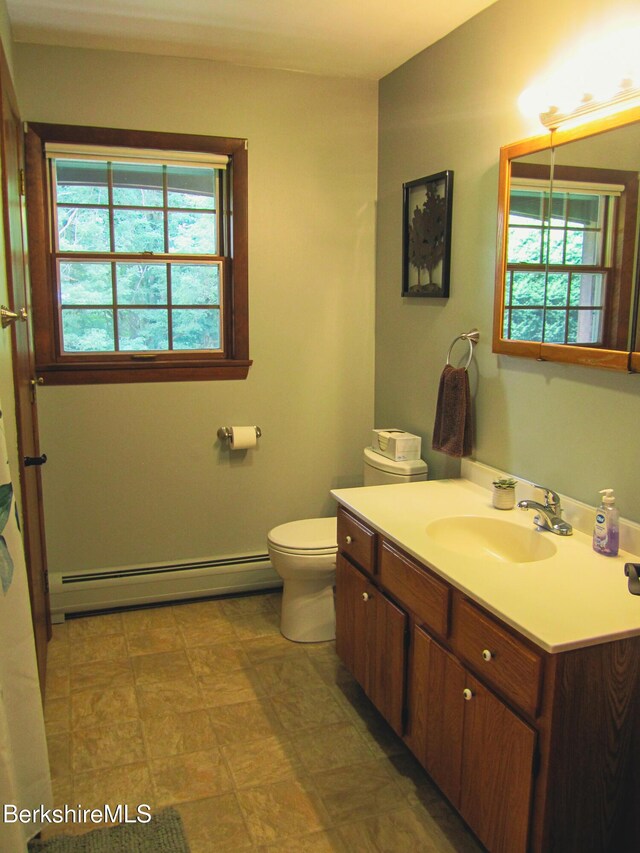 805 Savoy Rd, Cheshire, MA 01225 - bathroom with baseboard heating, vanity, and tile patterned floors