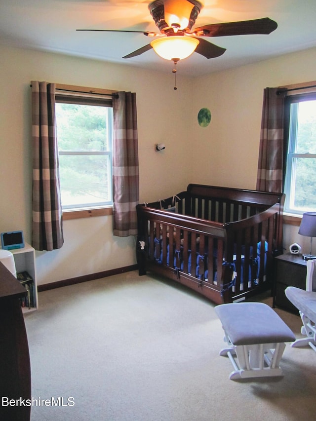805 Savoy Rd, Cheshire, MA 01225 - carpeted bedroom featuring a ceiling fan and baseboards