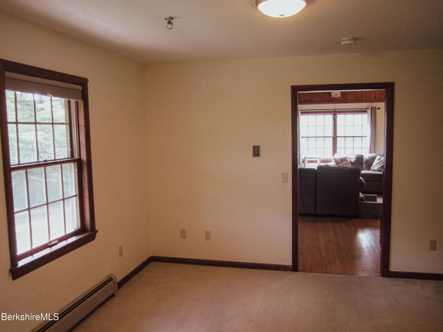 805 Savoy Rd, Cheshire, MA 01225 - carpeted spare room featuring baseboard heating, healthy amount of natural light, and a smoke detector