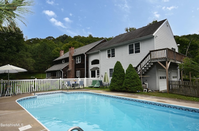 131 Wilshire Dr, Cheshire, MA 01225 - view of pool featuring a wooden deck, a fenced in pool, and fence