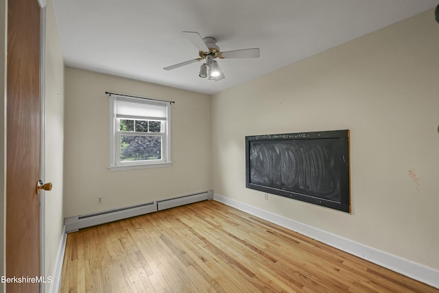 127 Gamwell Ave, Pittsfield, MA 01201 - unfurnished room featuring a baseboard radiator, hardwood / wood-style flooring, and ceiling fan