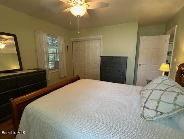 62 Maple Grove Dr, Pittsfield, MA 01201 - bedroom featuring a closet and ceiling fan