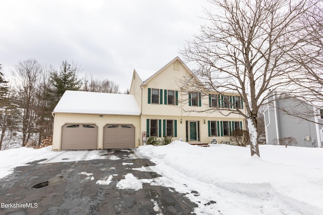 view of front of house with a garage