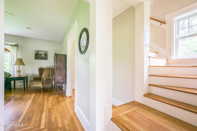 955 Barker Rd, Pittsfield, MA 01201 - hall featuring stairs, light wood finished floors, and baseboards